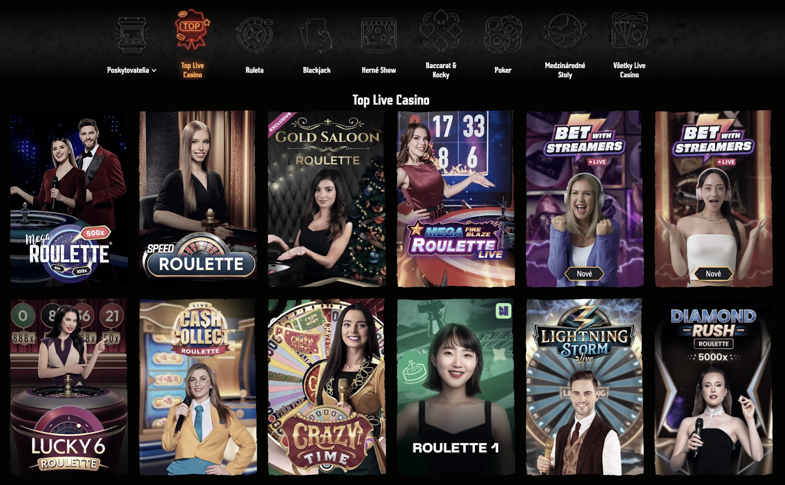 “Gransino Casino – Live Casino” “Live kasíno Gransino – ruleta a blackjack”
